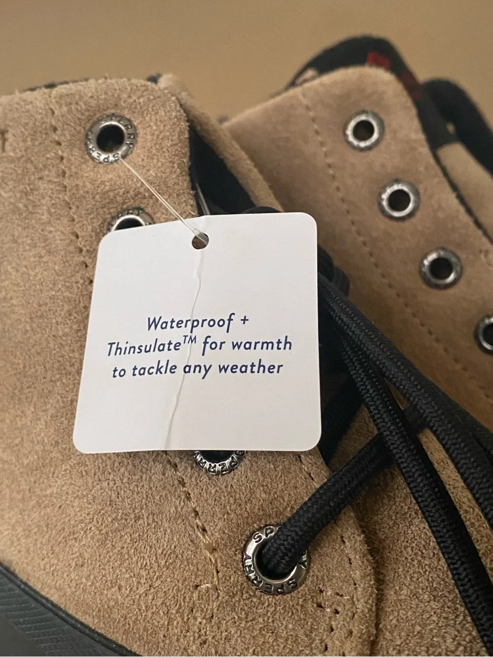 SPERRY MEN'S ICE BREAKER WATERPROOF BOOTS SIZE 9 TAN / BLACK,⁠ NEW IN BOX NIB